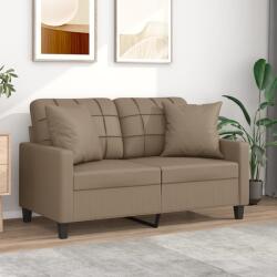 vidaXL Canapea cu 2 locuri cu pernute, cappuccino, 120 cm, piele eco. GartenMobel Dekor (3200802) Canapea