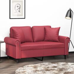 vidaXL Canapea cu 2 locuri cu pernute, rosu vin 120 cm piele ecologica GartenMobel Dekor (3200928) Canapea