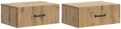 vidaXL Set 2 noptiere suspendate cu sertar, stejar artizanal, 49 x 34, 5 x 20 cm (898974)