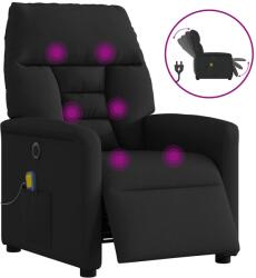vidaXL Fotoliu electric de masaj rabatabil, negru, textil GartenMobel Dekor (3303024)