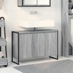 vidaXL Dulap de Baie cu usa Gri Sonoma 90 x 30 x 60 cm Lemn compozit GartenMobel Dekor (886483)
