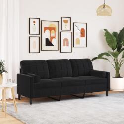 vidaXL Canapea cu 3 locuri cu pernute, negru, 180 cm, catifea GartenMobel Dekor (3278234) Canapea