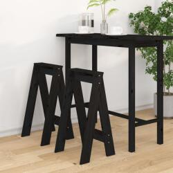 vidaXL Scaune, 2 buc. , negru, 40x40x75 cm, lemn masiv de pin GartenMobel Dekor (823673)