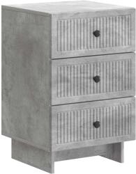 vidaXL Noptiera gri beton cu 3 sertare, lemn prelucrat, 43 x 41 x 66, 5 cm (893868)
