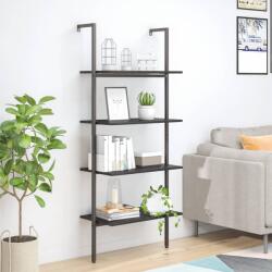 vidaXL Raft sprijinit, cu 4 niveluri, negru, 64x35x152, 5 cm GartenMobel Dekor (336384) Biblioteca