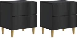 vidaXL Set 2 noptiere negre cu 2 sertare, 43 x 34, 5 x 48 cm, lemn prelucrat (894528)