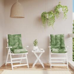 vidaXL Perne de scaun spatar jos, 2 buc. , model frunze, textil oxford GartenMobel Dekor (377728)