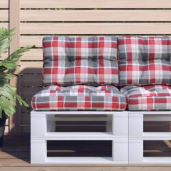 vidaXL Perne pentru paleti 2 buc. rosu tesatura cu model în carouri GartenMobel Dekor (360658)