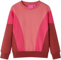 vidaXL Bluzon pentru copii, color block roz si henna, 128 GartenMobel Dekor (13992)