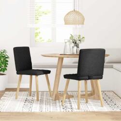 vidaXL Scaune de bucatarie, 2 buc. negru, textil GartenMobel Dekor (4101123)