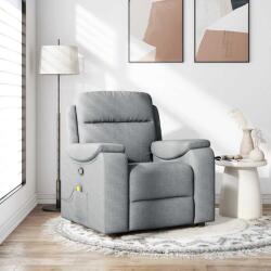 vidaXL Fotoliu de masaj rabatabil, gri deschis, textil GartenMobel Dekor (4015690)