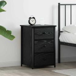vidaXL Noptiera cu 3 sertare, negru, lemn masiv, 40 x 36 x 60 cm (871261)