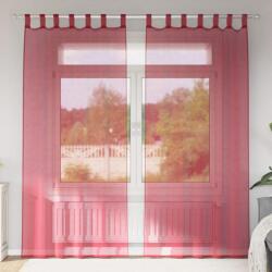 vidaXL Perdele Voile cu buzunare pentru bare 2 buc Rosu Vin GartenMobel Dekor (4102249)