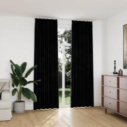 vidaXL Draperii opace cu carlige, 2 buc. , negru, 140x245 cm, catifea GartenMobel Dekor (134494)
