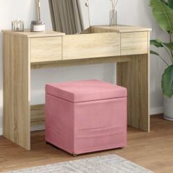 vidaXL Taburet Roz 41 x 41 x 40 cm Catifea si lemn stratificat GartenMobel Dekor (876753)