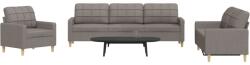 vidaXL Set de canapele, 3 piese, gri taupe, textil GartenMobel Dekor (3278294) Canapea
