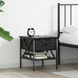 vidaXL Cabinet de Noptiera cu sertar Stejar negru 40 x 42 x 45 cm GartenMobel Dekor (871226)