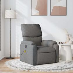 vidaXL Fotoliu de masaj rabatabil, gri închis, material textil GartenMobel Dekor (373423)