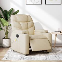 vidaXL Fotoliu electric de masaj rabatabil, crem, textil GartenMobel Dekor (3204593)