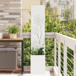 vidaXL Ghiveci de Gradina cu Panou Decorativ Alb 32 x 140 cm GartenMobel Dekor (876386)