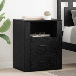 vidaXL Noptiera stejar negru din lemn compozit, 2 sertare, 50x36x60 cm (881080)