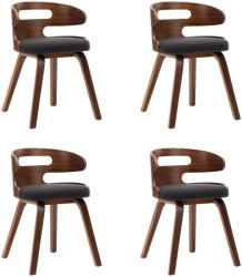 vidaXL Scaune de bucatarie, 4 buc, gri închis, lemn curbat si textil GartenMobel Dekor (278850)