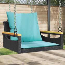 vidaXL Banca de balansoar cu perne, negru, 63x62x40 cm, poliratan GartenMobel Dekor (368169)