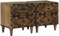 vidaXL Set 2 noptiere cu 4 sertare, lemn masiv de mango, maro, 40x33, 5x46 cm (4018331)