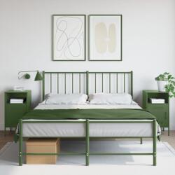 vidaXL Noptiere 2 buc. verde maslina 36x39x68cm otel laminat la rece GartenMobel Dekor (843075)