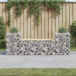 vidaXL Banca de gradina cu gabion, 183x41x60, 5 cm, lemn masiv pin GartenMobel Dekor (834387)