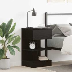 vidaXL Noptiera stejar negru 40x35x65 cm cu sertar si rafturi, lemn compozit (862699)