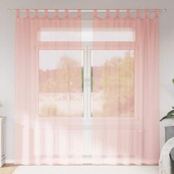 vidaXL Perdele Voile cu buzunare pentru bare 2 buc Roz GartenMobel Dekor (4102198)