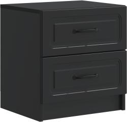 vidaXL Noptiera neagra cu 2 sertare din lemn prelucrat, 43x34, 5x44, 5 cm (895677)