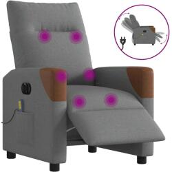 vidaXL Fotoliu electric de masaj rabatabil, gri închis, textil GartenMobel Dekor (3323999)