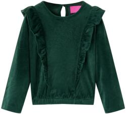vidaXL Bluza pentru copii cu volane verde închis 104 GartenMobel Dekor (15107)
