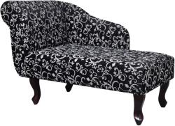 vidaXL Sezlong, negru si alb, material textil GartenMobel Dekor (242403)