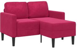 vidaXL Canapea cu 2 locuri cu sezlong în forma de L Rosu Vin catifea GartenMobel Dekor (4107072) Canapea