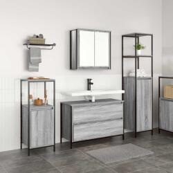 vidaXL Set de mobilier pentru baie 3 pcs Gri Sonoma Lemn compozit GartenMobel Dekor (3328362)