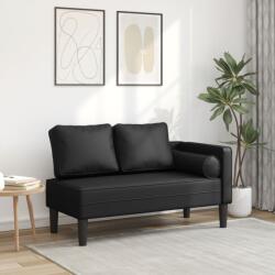 vidaXL Fotoliu sezlong cu perne, negru, piele ecologica GartenMobel Dekor (4007563)
