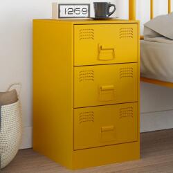 vidaXL Noptiere, 2 buc. , galben mustar, 34, 5x39x62 cm, otel GartenMobel Dekor (841781)