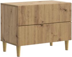 vidaXL Noptiera cu 2 sertare, stejar artizanal, 62 x 34, 5 x 48 cm (894554)