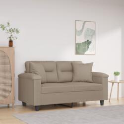 vidaXL Canapea cu 2 locuri, cu perne, gri taupe, 120 cm, microfibra GartenMobel Dekor (3200965) Canapea