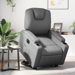vidaXL Fotoliu rabatabil electric cu ridicare, gri, piele ecologica GartenMobel Dekor (3204447)