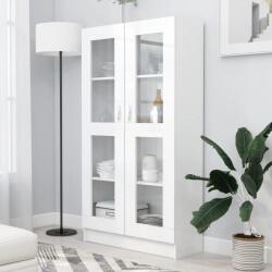 vidaXL Dulap cu vitrina, alb, 82, 5 x 30, 5 x 150 cm, PAL GartenMobel Dekor (802759) Biblioteca