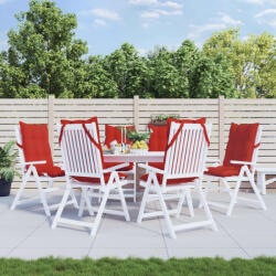 vidaXL Perne scaun cu spatar înalt, 6 buc, rosu, tesatura Oxford GartenMobel Dekor (377622)