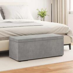 vidaXL Taburet Gri deschis Catifea si lemn stratificat GartenMobel Dekor (876795)