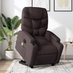 vidaXL Fotoliu electric masaj rabatabil cu ridicare maro închis textil GartenMobel Dekor (3204637)