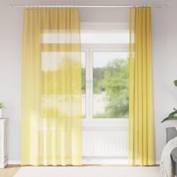 vidaXL Perdele Voile cu buzunare pentru bare 2 buc Galben GartenMobel Dekor (4102228)