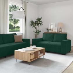 vidaXL Set de canapele cu perne, 3 piese, verde închis, catifea GartenMobel Dekor (3324620) Canapea