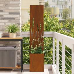 vidaXL Ghiveci de Gradina cu Panou Decorativ Ruginit 32 x 140 cm GartenMobel Dekor (876398)